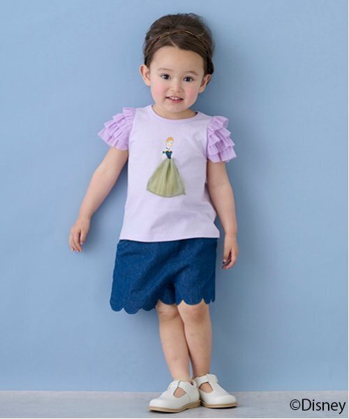 petit main（プティマイン）の「【リンク】スカラップショートパンツ(キッズ)（その他パンツ・キッズ・ライトピンク/ホワイト系/ブルー/ライトカーキ/ネイビー・100cm/120cm/80ｃｍ/90cm/110cm/130cm）」の2枚目の写真
