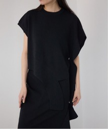 PLUS | 【PLUS】ブロッキングアシンメトリーニットベスト(ベスト)