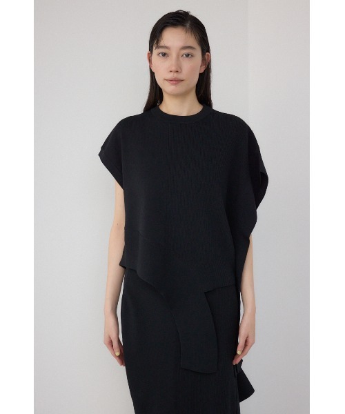 PLUS（プラス）の「【PLUS】ブロッキングアシンメトリーニットベスト（ベスト・レディース・ブラック/グレー系その他/ブラック系その他・FREE）」の8枚目の写真