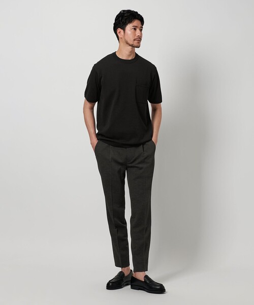 BEAUTY&YOUTH UNITED ARROWS（ビューティーアンドユースユナイテッドアローズ）の「【WEB限定 WARDROBE SMART】マシーンウォッシュ 1ポケット ニット Tシャツ【抗菌・防臭】（Tシャツ/カットソー・メンズ・ブラック/ホワイト/ライトグレー・S/M/L/XL）」の7枚目の写真