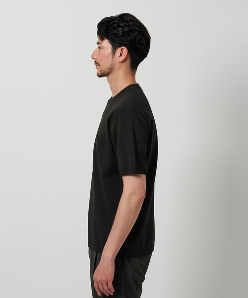 BEAUTY&YOUTH UNITED ARROWS（ビューティーアンドユースユナイテッドアローズ）の「【WEB限定 WARDROBE SMART】マシーンウォッシュ 1ポケット ニット Tシャツ【抗菌・防臭】（Tシャツ/カットソー・メンズ・ブラック/ホワイト/ライトグレー・S/M/L/XL）」の19枚目の写真