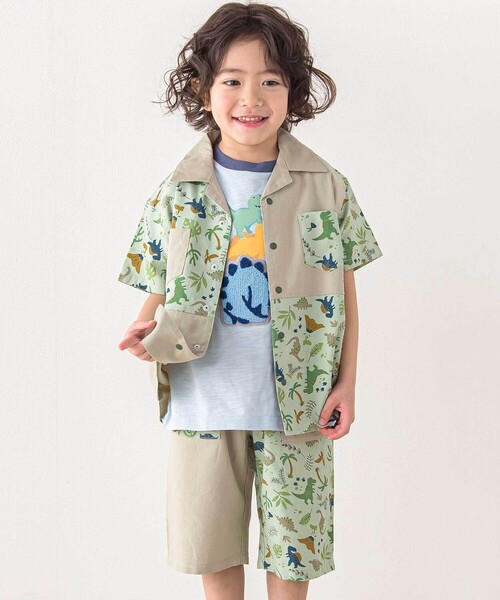 SLAP SLIP（スラップスリップ）の「【お揃い/接触冷感】無地ヒマワリサファリ柄切り替えポケット付き麻レーヨンパンツ(80~130cm)（その他パンツ・キッズ・ベージュ/オレンジ/イエロー系その他/ブルー/ブルー系その他2・110cm/120cm/90cm/130cm/80ｃｍ/100cm）」の12枚目の写真