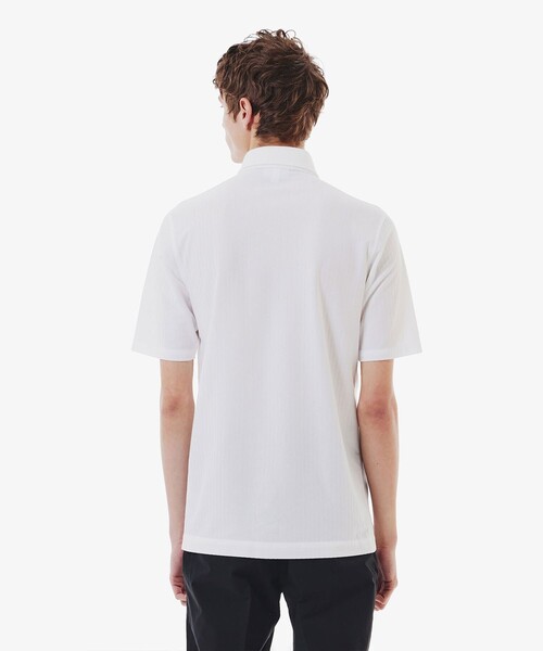 LACOSTE（ラコステ）の「鹿の子地切り替え同色ストライプボタンダウンポロシャツ（ポロシャツ・メンズ・ホワイト/ネイビー/ライトブルー・4/3/5/6）」の15枚目の写真