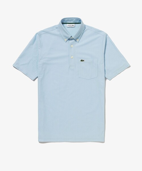 LACOSTE（ラコステ）の「鹿の子地切り替え同色ストライプボタンダウンポロシャツ（ポロシャツ・メンズ・ホワイト/ネイビー/ライトブルー・4/3/5/6）」の20枚目の写真