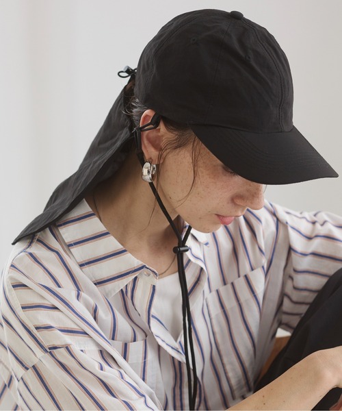 ANGIE（アンジー）の「【冷感/撥水/UVカット】サンシェードキャップ（キャップ・レディース・ベージュ/ブラック・FREE）」の3枚目の写真