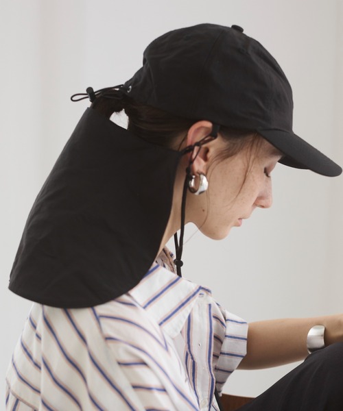ANGIE（アンジー）の「【冷感/撥水/UVカット】サンシェードキャップ（キャップ・レディース・ベージュ/ブラック・FREE）」の5枚目の写真