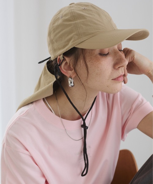 ANGIE（アンジー）の「【冷感/撥水/UVカット】サンシェードキャップ（キャップ・レディース・ベージュ/ブラック・FREE）」の12枚目の写真