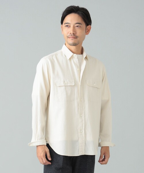 BEAMS F（ビームスエフ）の「コットン ダブルポケット ワークシャツ（シャツ/ブラウス・メンズ・ナチュラル・L/M/S/XL）」の2枚目の写真