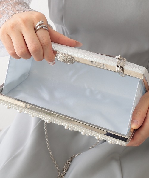 Lace Ladies(レースレディース)の「ドロップ型 メニー パール 2WAY クラッチ バッグ(クラッチバッグ・レディース・ホワイト・FREE)」の12枚目の写真