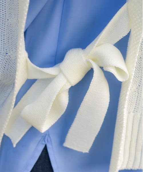 axes femme（アクシーズファム）の「リボンデザインニットベスト（ニット/セーター・レディース・キナリ/ネイビー/ミント・FREE）」の5枚目の写真