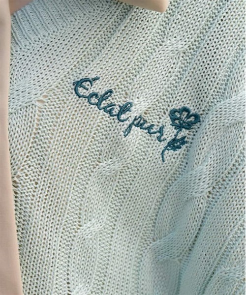 axes femme（アクシーズファム）の「リボンデザインニットベスト（ニット/セーター・レディース・キナリ/ネイビー/ミント・FREE）」の4枚目の写真