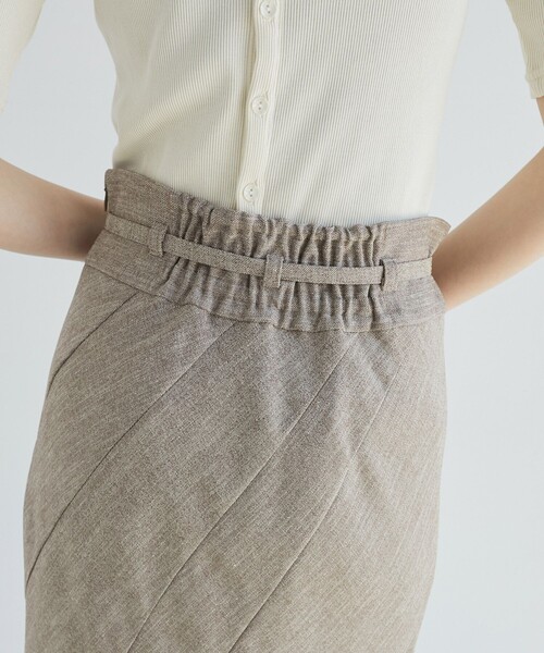 UNITED TOKYO（ユナイテッドトウキョウ）の「ランダムパネルリネンライクマーメイドスカート｜ウォッシャブル/オフィスカジュアル/細見え/春服（スカート・レディース・ブラウン/ネイビー・1/2）」の12枚目の写真