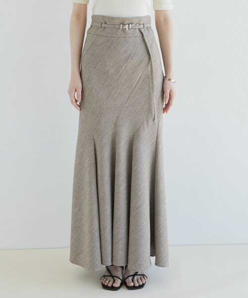 UNITED TOKYO（ユナイテッドトウキョウ）の「ランダムパネルリネンライクマーメイドスカート｜ウォッシャブル/オフィスカジュアル/細見え/春服（スカート・レディース・ブラウン/ネイビー・1/2）」の11枚目の写真