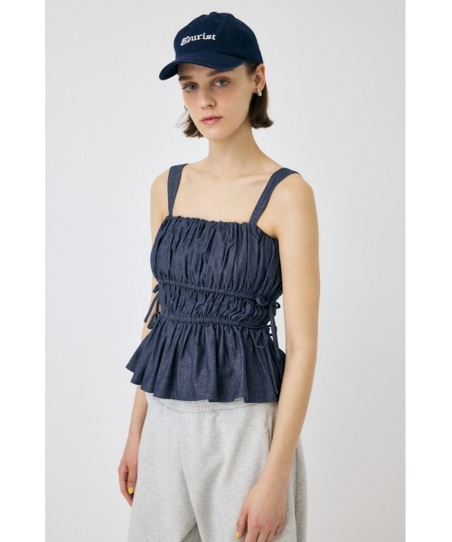 MOUSSY（マウジー）の「DENIM LIKE GABBY キャミソール（キャミソール・レディース・ライトブラック/オフホワイト/ブルー・FREE）」の8枚目の写真