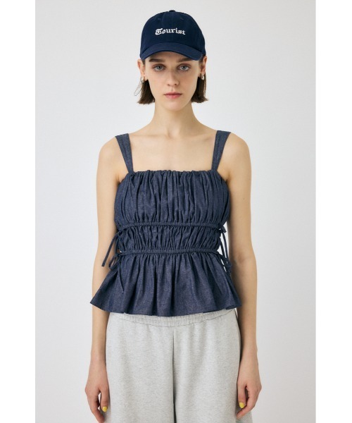 MOUSSY（マウジー）の「DENIM LIKE GABBY キャミソール（キャミソール・レディース・ライトブラック/オフホワイト/ブルー・FREE）」の9枚目の写真