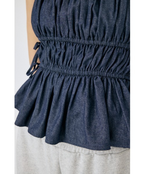 MOUSSY（マウジー）の「DENIM LIKE GABBY キャミソール（キャミソール・レディース・ライトブラック/オフホワイト/ブルー・FREE）」の14枚目の写真