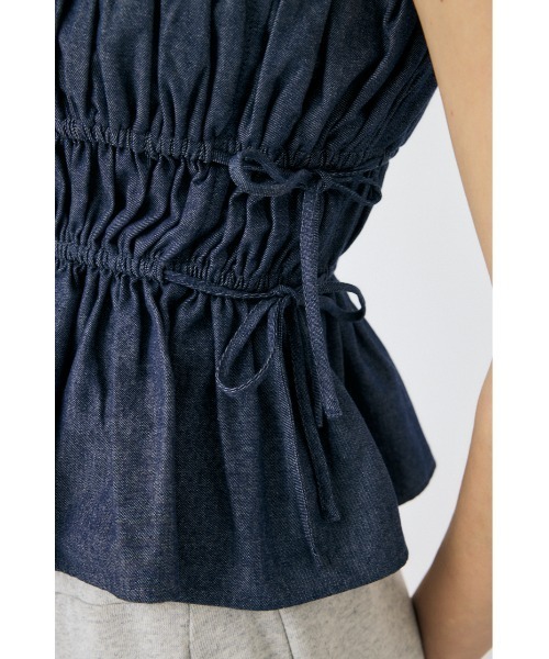 MOUSSY（マウジー）の「DENIM LIKE GABBY キャミソール（キャミソール・レディース・ライトブラック/オフホワイト/ブルー・FREE）」の15枚目の写真