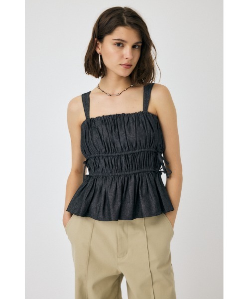 MOUSSY（マウジー）の「DENIM LIKE GABBY キャミソール（キャミソール・レディース・ライトブラック/オフホワイト/ブルー・FREE）」の22枚目の写真