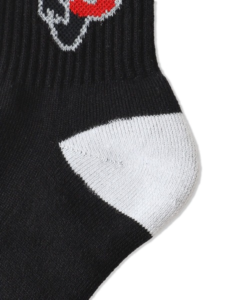 X-girl（エックスガール）の「PLANET HEART LOGO RIB SOCKS（ソックス/靴下・レディース・ホワイト/ブラック・ONE SIZE）」の6枚目の写真