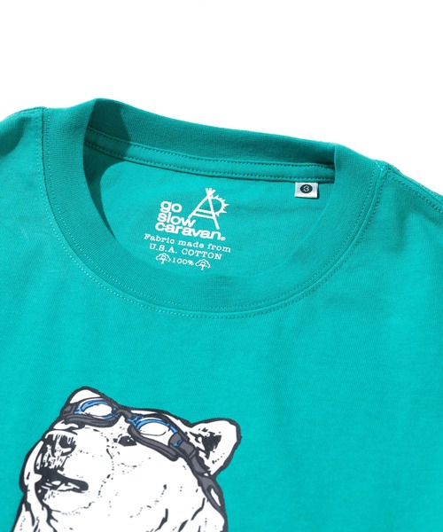 go slow caravan(ゴースローキャラバン)の「USA/C プールクマ BIG TEE(Tシャツ/カットソー・メンズ・ブラック/グリーン/ホワイト・MEDIUM/LARGE/X-LARGE)」の4枚目の写真