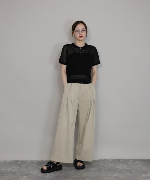 ✨美品✨DIESEL カーキタック入り2wayワイドパンツ 24秋【予約販売】タックワイドパンツ#カーキ | KISHIKA
