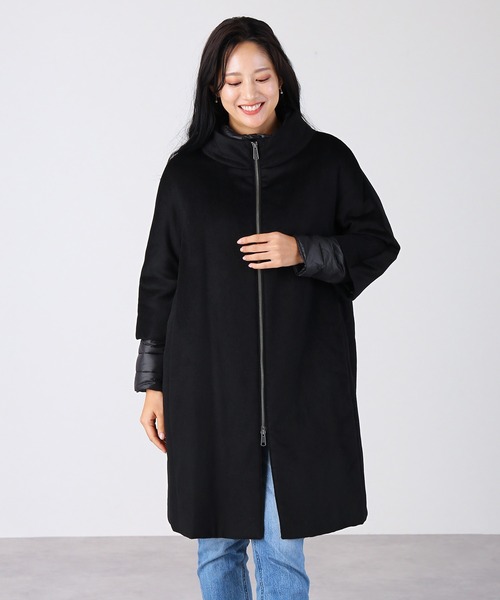 sankyo shokai(サンキョウショウカイ)の「カシミヤコートダウン80% 秋冬コート(その他アウター・レディース・サンドベージュ/ブラック・9号/11号/13号)」の1枚目の写真
