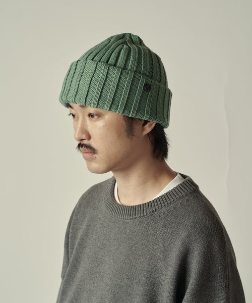 CPH（シーピーエイチ）の「【CPH】cuff knit cap/corpilon（ニットキャップ/ビーニー・メンズ・ブラック/グリーン・FREE）」の2枚目の写真