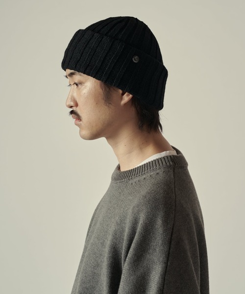 CPH（シーピーエイチ）の「【CPH】cuff knit cap/corpilon（ニットキャップ/ビーニー・メンズ・ブラック/グリーン・FREE）」の4枚目の写真