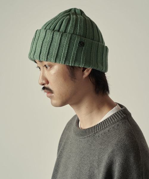 CPH（シーピーエイチ）の「【CPH】cuff knit cap/corpilon（ニットキャップ/ビーニー・メンズ・ブラック/グリーン・FREE）」の7枚目の写真