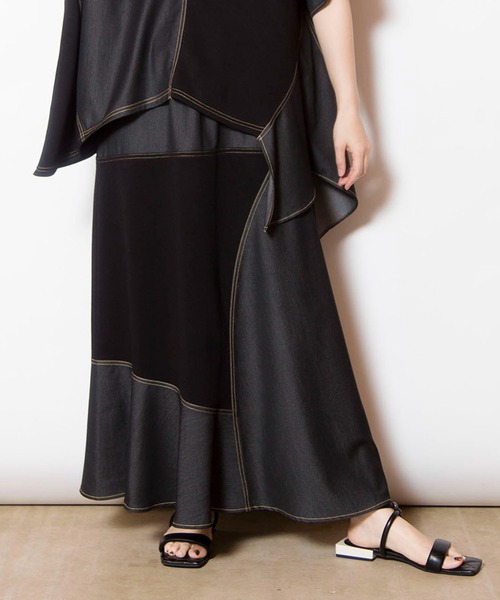 セール】切替フレアースカート（スカート）｜OSMOSIS（オズモーシス