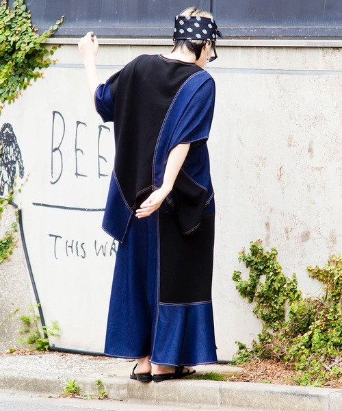 OSMOSIS（オズモーシス）の「切替フレアースカート（スカート・レディース・ブラック/ブルー・ONE SIZE）」の9枚目の写真