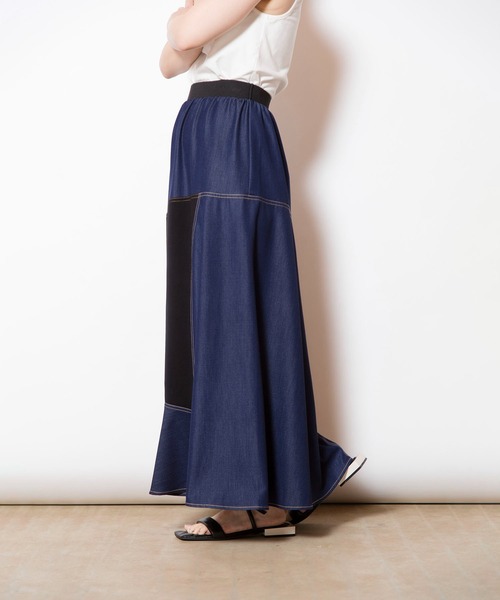 OSMOSIS（オズモーシス）の「切替フレアースカート（スカート・レディース・ブラック/ブルー・ONE SIZE）」の22枚目の写真