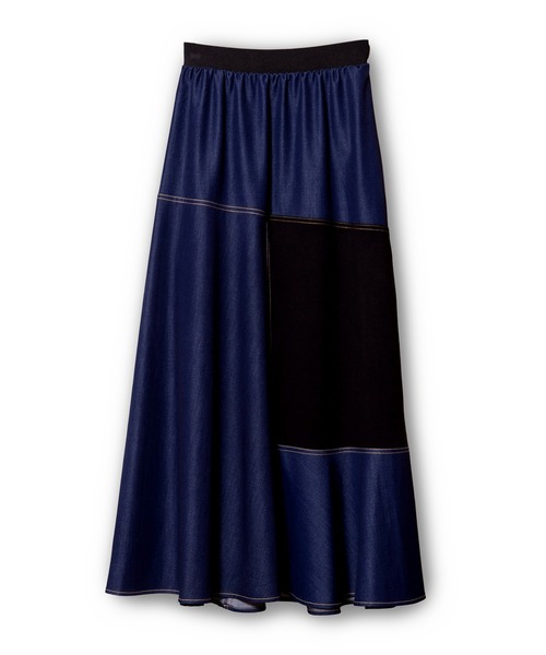 OSMOSIS（オズモーシス）の「切替フレアースカート（スカート・レディース・ブラック/ブルー・ONE SIZE）」の18枚目の写真