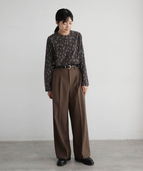 TWグレンチェック タックワイドパンツ | NOMBRE IMPAIR