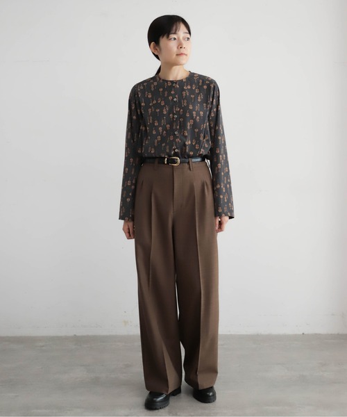 TWグレンチェック タックワイドパンツ | NOMBRE IMPAIR