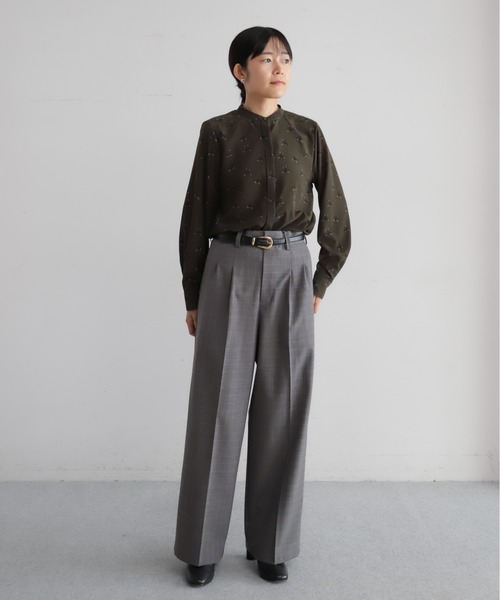 TWグレンチェック タックワイドパンツ | NOMBRE IMPAIR