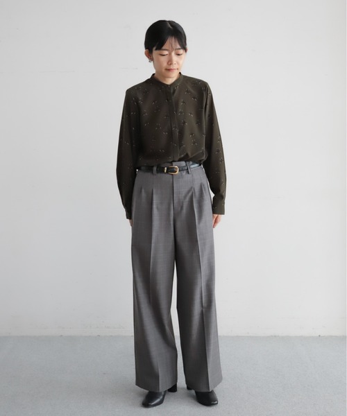 TWグレンチェック タックワイドパンツ | NOMBRE IMPAIR