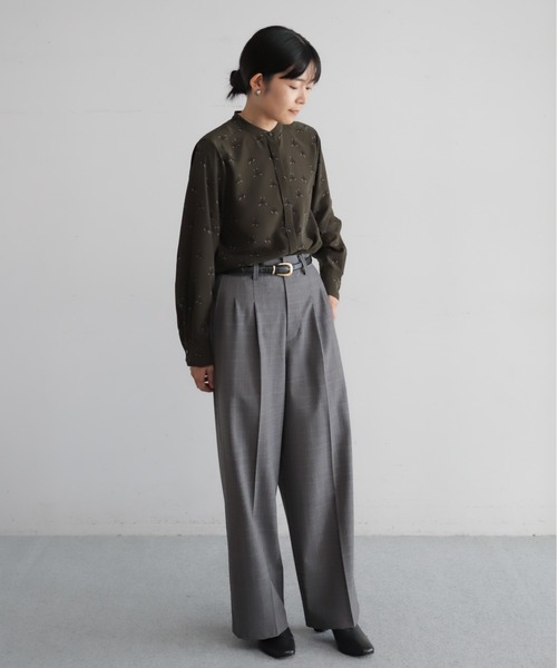 TWグレンチェック タックワイドパンツ | NOMBRE IMPAIR
