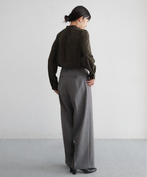 TWグレンチェック タックワイドパンツ | NOMBRE IMPAIR