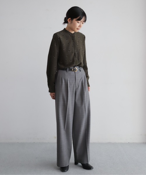 TWグレンチェック タックワイドパンツ | NOMBRE IMPAIR