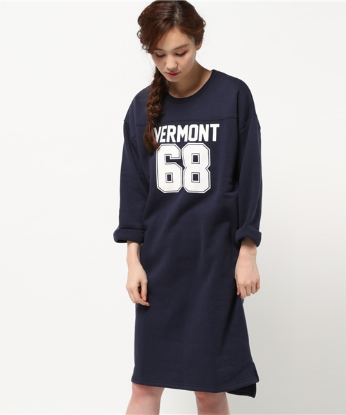 SEVENDAYS=SUNDAY（セブンデイズサンデイ）の「ナンバリング裏起毛　ワンピース（ワンピース・レディース・カーキ/ネイビー/杢グレー・MEDIUM/LARGE）」の3枚目の写真