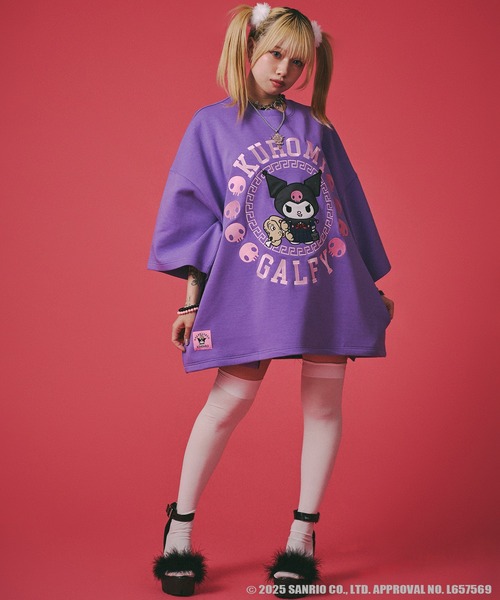 GALFY(ガルフィー)の「【GALFY/ガルフィー】×【KUROMI/クロミ】みんな大好きボンディングBIG TEE(Tシャツ/カットソー・メンズ・パープル/オフホワイト/ブラック・L/XL)」の13枚目の写真