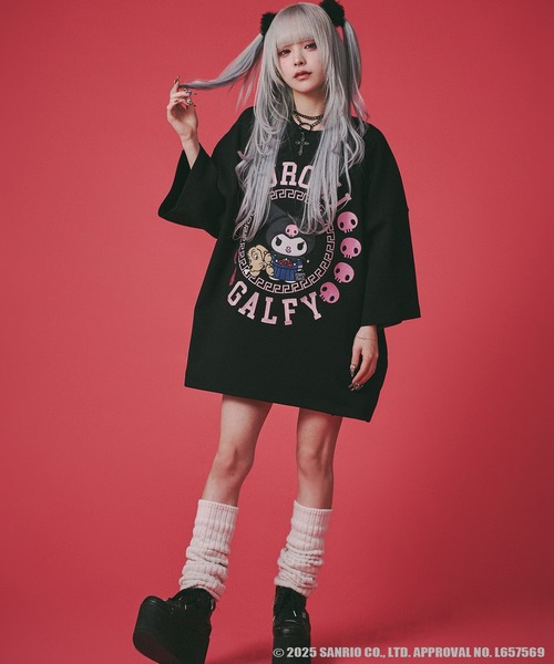 GALFY(ガルフィー)の「【GALFY/ガルフィー】×【KUROMI/クロミ】みんな大好きボンディングBIG TEE(Tシャツ/カットソー・メンズ・パープル/オフホワイト/ブラック・L/XL)」の12枚目の写真