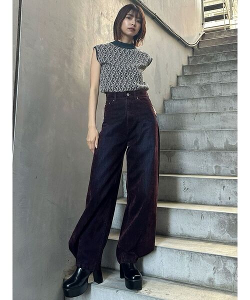 フロッキーバレルレッグデニム【セット販売対象】（デニムパンツ