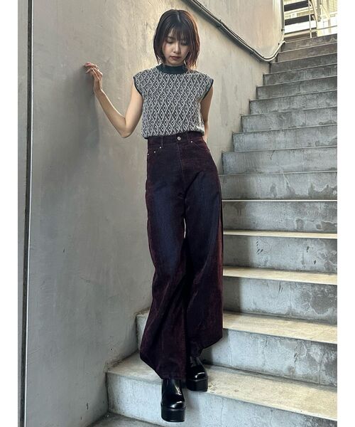 フロッキーバレルレッグデニム【セット販売対象】（デニムパンツ