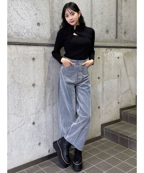 フロッキーバレルレッグデニム【セット販売対象】（デニムパンツ