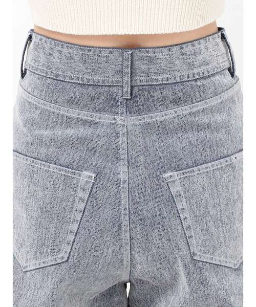 セットアップ対応】フロッキーバレルレッグデニム（デニムパンツ
