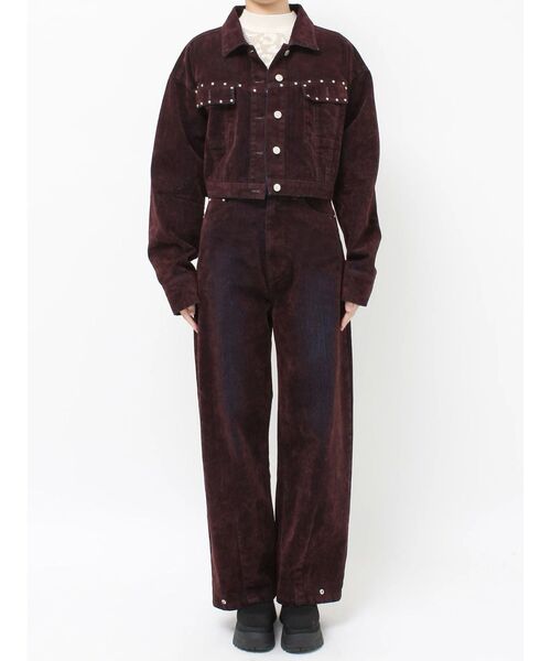 ムルーア セットアップ対応 フロッキーバレルレッグデニムパンツ MURUA ジーンズ デニム デニムパンツ フロッキーバレルレッグ