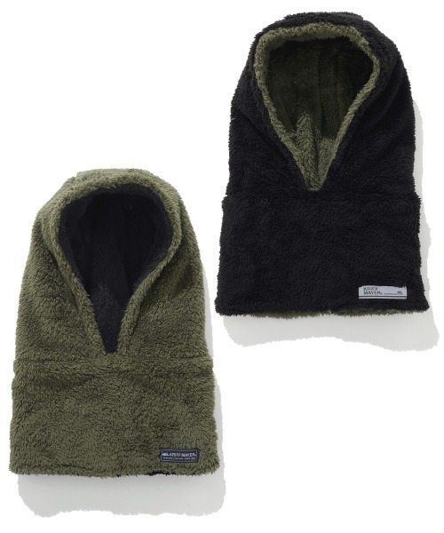 KRIFF MAYER（クリフメイヤー）の「ニンジャりん フード型 ボリューム ネックウォーマー（ネックウォーマー/スヌード・キッズ・オフホワイト/グレー/ブルー/カーキ/サックスブルー/バーガンディー/カラフル/レオパード/モカ/カモフラージュ・MEDIUM/LARGE）」の4枚目の写真