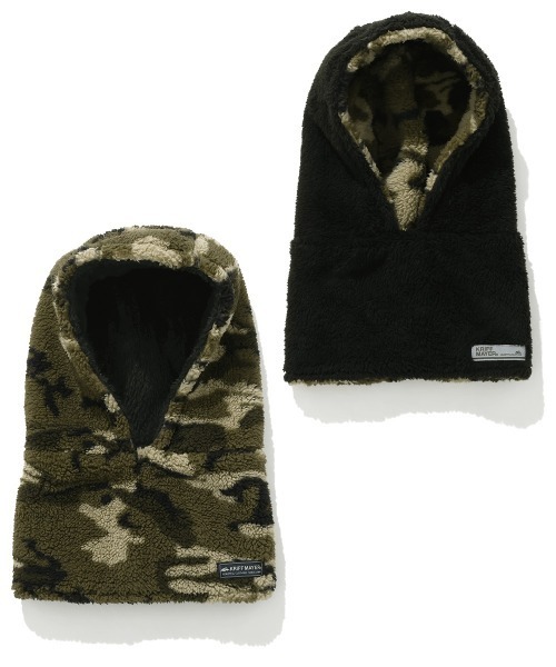 KRIFF MAYER（クリフメイヤー）の「ニンジャりん フード型 ボリューム ネックウォーマー（ネックウォーマー/スヌード・キッズ・オフホワイト/グレー/ブルー/カーキ/サックスブルー/バーガンディー/カラフル/レオパード/モカ/カモフラージュ・MEDIUM/LARGE）」の8枚目の写真